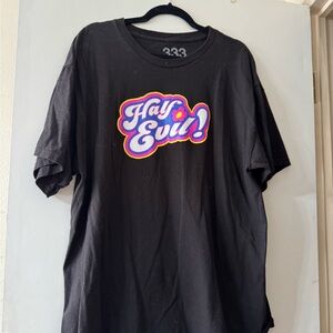 Black Half Evil 333 Graphic T-Shirt